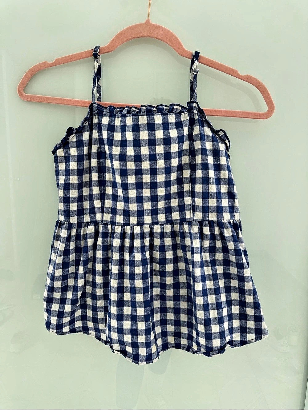 Live On A Hanger Girls Gingham Dress Size Small Like New